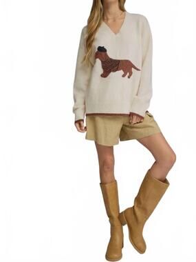 NEW ENTRO boujee weenie sweater in cream
